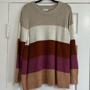 Ava and Viv crew neck striped sweater